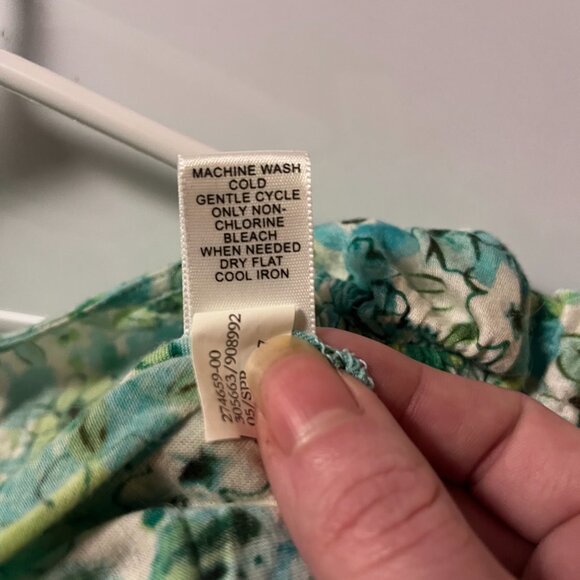 Banana Republic Green Blue Patterned Top Size Extra Small - Picture 5 of 9